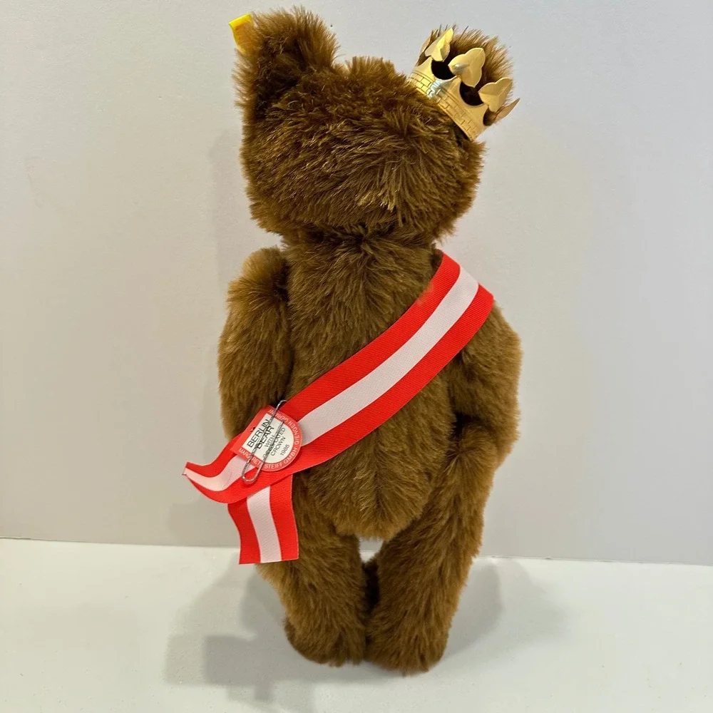 Steiff‎ Berlin Bear 1985 Mohair 24K Gold Plated Crown 0251/34 West Germany Boxed